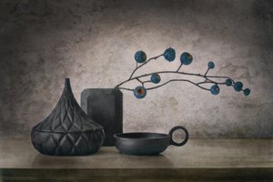 Niebieskie jagody w rustykalnym stylu autorstwa Elena Arjona