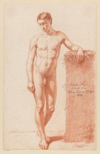 Akt męski stojący, widziany z przodu (II nagroda 1818) autorstwa Elias Friedrich Kruger