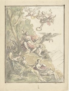Apollo i muzy na Parnasie autorstwa Elias van Nijmegen