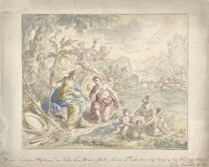 Projekt do malowania pokoju z alegorią Ziemi autorstwa Elias van Nijmegen