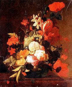 Róże, tulipany, powoje itp. autorstwa Elias van den (follower of) Broeck