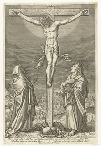 Chrystus na krzyżu z Maryją i Janem Chrzcicielem Męka Chrystusa (tytuł serii) autorstwa Elias van den Bossche