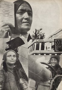 Radziecka kobieta. Ilustracja z ZSRR buduje socjalizm, 1933. autorstwa Eliezer Markowich Lissitzky