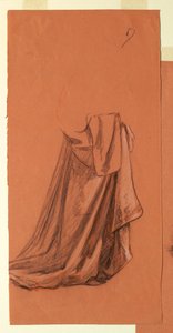 Rysunek, draperia (studium do obrazu olejnego "Procesja weselna" lub "Taniec", 1872-79) autorstwa Elihu Vedder