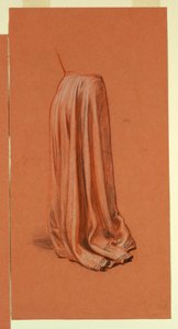 Rysunek, draperia (studium do obrazu olejnego "Procesja weselna" lub "Taniec"), ok. 1872-79 autorstwa Elihu Vedder