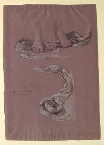 Rysunek, Studium draperii "Fortuna", ok. 1877 r. autorstwa Elihu Vedder