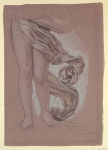 Rysunek, Studium draperii "Fortuny", ok. 1877 r. autorstwa Elihu Vedder