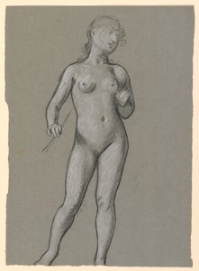 Rysunek, Studium aktu kobiecego, ok. 1885 r. autorstwa Elihu Vedder