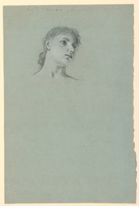 Rysunek, Studium dziewczynki, ok. 1885 r. autorstwa Elihu Vedder