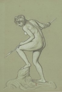 Dziewczyna spearing delfina, ok. godz. 1900. autorstwa Elihu Vedder