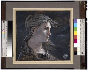 Głowa Meduzy, 1878 autorstwa Elihu Vedder