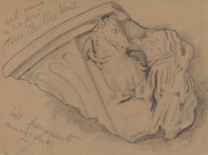 Szkic fragmentu muru na Capri, ok. 1930 r. 1897. autorstwa Elihu Vedder