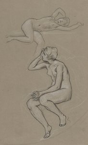 Studia dla Figury Wiosny autorstwa Elihu Vedder