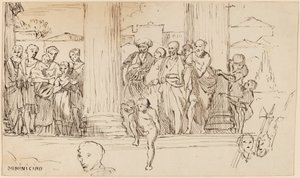 Studium według Domenichino, ok. 1930 1858. autorstwa Elihu Vedder