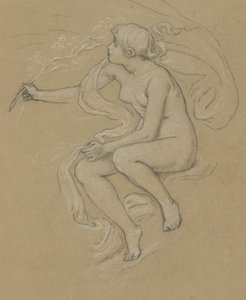 Studium dla postaci wiosny autorstwa Elihu Vedder