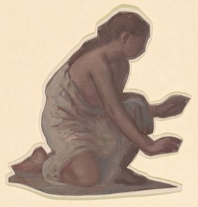 Studium „Kąpiące się greckie dziewczęta” autorstwa Elihu Vedder