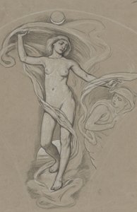 Studium do obrazu „Luna” autorstwa Elihu Vedder