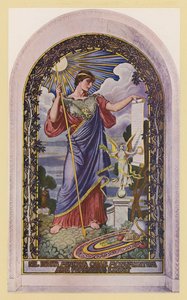 Minerwa Pokoju (kolorowa litografia) autorstwa Elihu Vedder