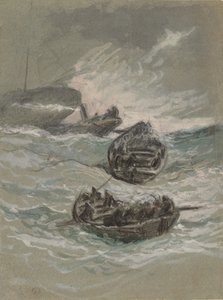 Wrak statku, ok. godz. 1880. autorstwa Elihu Vedder