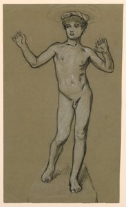studium figury do projektu fontanny autorstwa Elihu Vedder