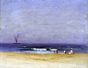 Na plaży (olej na płótnie) autorstwa Elioth Gruner