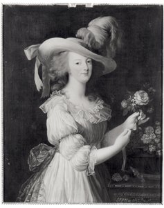 Kopia Portretu Marii Antoniny (1755-93) po 1783 (olej na płótnie) (zdjęcie czarno-białe)