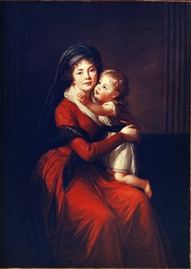 Portret księżniczki Aleksandry Pietrownej Galitzine (Golitsyna lub Galitzine) z domu Protasow (1774-1842) z synem. Obraz Elisabeth Vigee-Lebrun (Vigee Lebrun) (1755-1842), olej na płótnie autorstwa Elisabeth Louise Vigee Lebrun