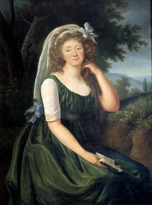 Portret Jeanne Becu, hrabiny (lub Madame) du Barry (1743-1793), kurtyzany i kochanki Ludwika XV, Louveciennes w wieku 46 lat Obraz Marie Elisabeth Louise Vigee Le brun (lub Vigee-Lebrun lub Vigee Lebrun) ( 1755-1842). Wrzesień 1789. autorstwa Elisabeth Louise Vigee Lebrun
