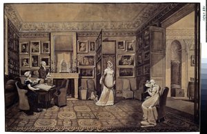 Salon w Domu Księcia Iwana Iwanowicza Bariatinsky (1772-1825) w Altona (Rysunek w Domu Bariatinsky w Altona). Rysunek Marie Louise Elisabeth Vigee-Lebrun (Vigee Lebrun) (1755-1842) autorstwa Elisabeth Louise Vigee Lebrun