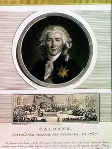 Charles Alexandre de Calonne (1734-1802) generalny kontroler finansów Ludwika XVI (1754-93) ryty przez Charlesa Levacheza (fl.1760-1820) i Zgromadzenie notabli, Jean Duplessi Bertau autorstwa Elisabeth Louise after Vigee Lebrun