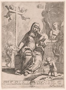Madonna Bolesna z symbolami Męki Pańskiej autorstwa Elisabetta Sirani