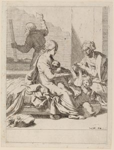 Święta Rodzina ze św. Elżbietą i św. Janem Chrzcicielem autorstwa Elisabetta Sirani