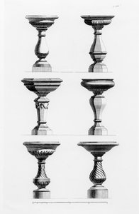 Projekty urn w smaku antycznym z Księgi architektury Jamesa Gibbsa (1682-1754), wydanej w 1739 (patrz także 171987)