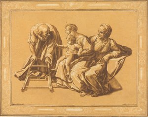 Święta Rodzina autorstwa Elisha Kirkall, after Giulio Romano