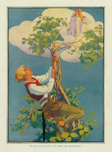 Natychmiast wyruszył, by wspiąć się na łodygę fasoli, z pubu Stoke
