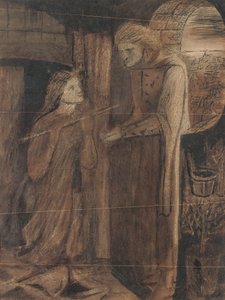 Clerk Saunders (akwarela z gumą arabską i skreślaniem, na papierze)