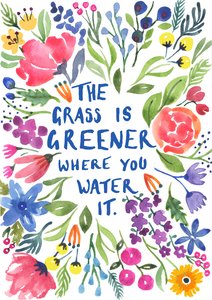 Greener Grass, 2018 (akwarela) autorstwa Elizabeth Rider