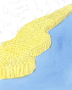 Wśród wielu ludzi w Niebie są rodzice, którzy chcieliby otrzymać miłość i podziękowania od swoich dzieci w ziemskim życiu, 2004 (w/c na papierze) autorstwa Elizabeth Wang