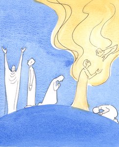 Każdy na ziemi może wołać o pomoc Boga, mając nadzieję, że zostanie wysłuchany, 2003 (w/c na papierze) autorstwa Elizabeth Wang