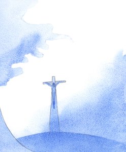 Gdy Chrystus przyszedł do naszego ołtarza podczas konsekracji, ujrzałam wysokie, ciemne okno w czasie, 2000 (w/c na papierze) autorstwa Elizabeth Wang