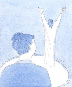 Jak tylko przyjąłem Chrystusa w Komunii Świętej, Chrystus pokazał mi, że stoi w mojej duszy, 2004 (w/c na papierze) autorstwa Elizabeth Wang