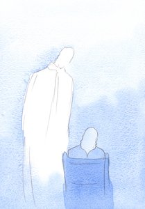 Kiedy modlimy się do „Najświętszego Serca Jezusa”, Jego łagodne Serce pragnie pomóc nam w naszych kłopotach i pomóc naszym przyjaciołom, 2002 (w/c na papierze) autorstwa Elizabeth Wang