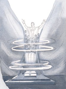 Na Mszy Duch Święty wiąże nas razem z Chrystusem jak zboże w jednym snopie, 2000 (w/c na papierze) autorstwa Elizabeth Wang