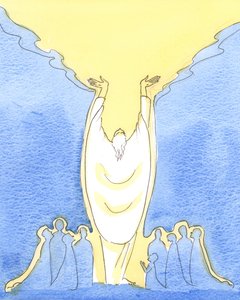 Ponieważ Jezus Chrystus jest Bogiem tak samo jak człowiekiem i jest obecny pośród nas na Mszy Świętej 2003 (w/c na papierze) autorstwa Elizabeth Wang