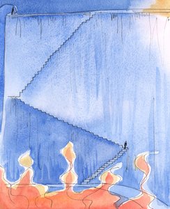 Poprzez szczerą modlitwę o pomoc, człowiek może otrzymać od Boga wystarczającą łaskę, aby móc się odwrócić, 2004 (w/c na papierze) autorstwa Elizabeth Wang