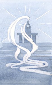 Przez zasługi Przenajdroższej Krwi Chrystusa możemy zostać oczyszczeni., 2000 (w/c na papierze) autorstwa Elizabeth Wang
