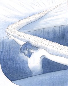 Chrystus jest naszym mostem do nieba - jedyna droga przez przepaść między życiem ziemskim a wieczną chwałą, 2000 (w/c na papierze) autorstwa Elizabeth Wang