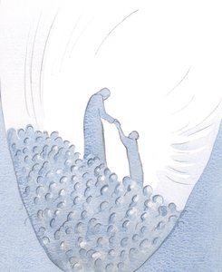 Chrystus podniósł mnie, abym przyłączył się do Jego ofiarowania uwielbienia przed Ojcem, 2000 (w/c na papierze) autorstwa Elizabeth Wang