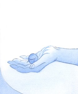 Chrystus z zadowoleniem patrzy na życie pojednanego, który jest jak nieskazitelny owoc, 2002 (w/c na papierze) autorstwa Elizabeth Wang