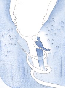Chrystus uspokoił mnie, owinął moją duszę miłością i poprowadził do światła, 2000 (w/c na papierze) autorstwa Elizabeth Wang